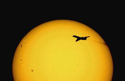plane & sun