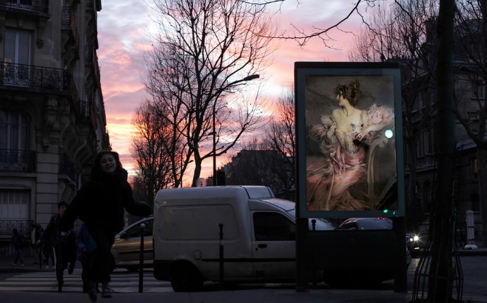 Artist Replaces Billboard Ads with Classic Art in Paris-2