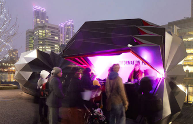Folded Metal Kiosks