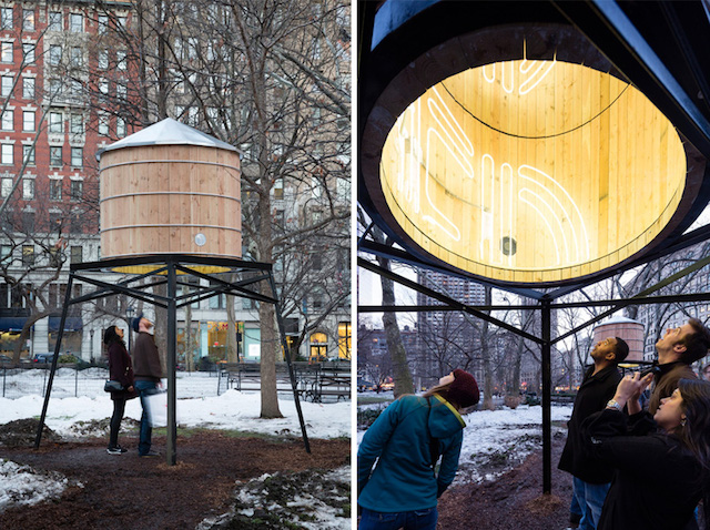 Infinite Neons in NYC Water Tower Sculptures 7