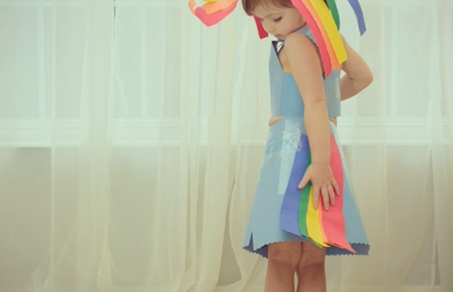 Paper Dresses by 4-Year Old Girl