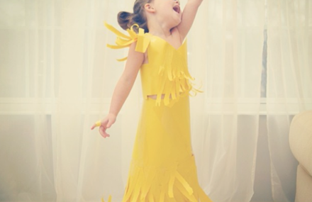 Paper Dresses by 4-Year Old Girl