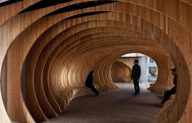 Wooden Rest Space in Seoul