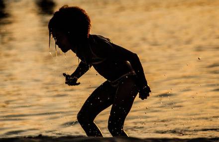 Beach people on São Paulo