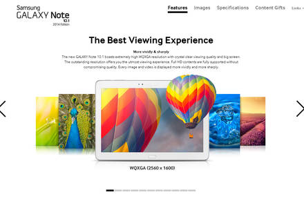 Samsung Galaxy Note 10.1 2014 Edition Microsite