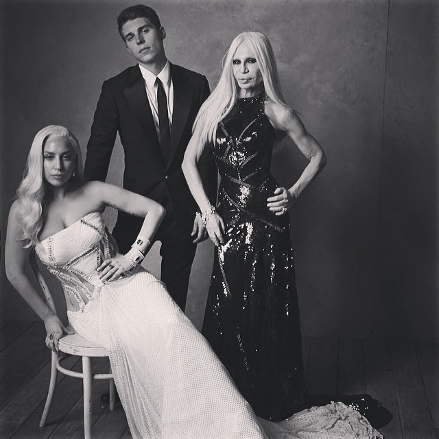 17 Lady Gaga Nolan Funk and Donatella Versace