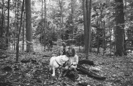 Friendship Between a Young Girl and a Dog