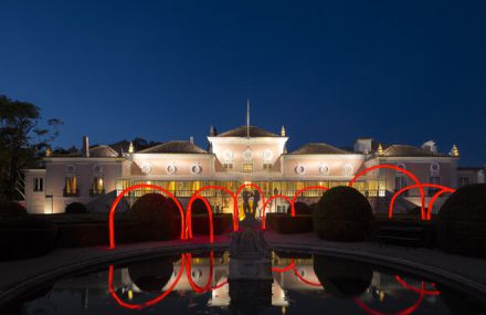 Red Lighting Installation in Lisbon