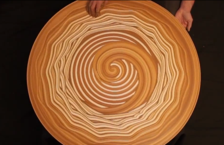 Mosaic of Patterns Drawn on a Potter’s Wheel