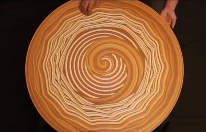 Mosaic of Patterns Drawn on a Potter’s Wheel