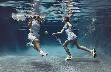 Portraits of Kids Submerged Underwater