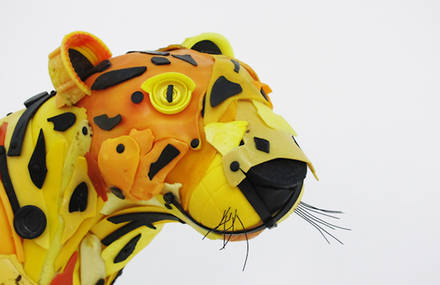 Wild Animals Made from Ocean Trash