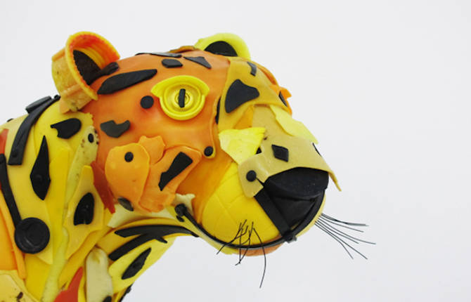 Wild Animals Made from Ocean Trash