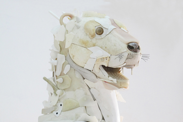 Wild Animals Made from Ocean Trash 8