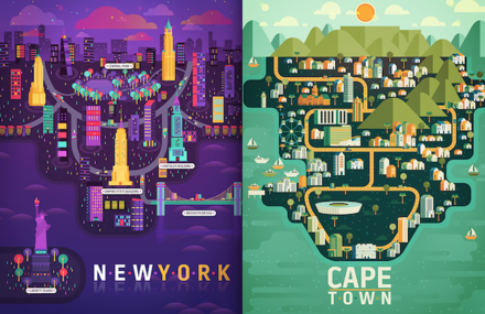 Colorful Illustrations of Cities