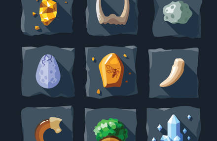 Illustrations and icon sets in flat style