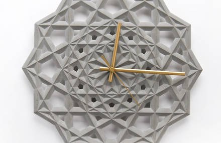 Concrete Geometric Wall Clock