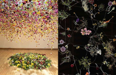 Suspended Flowers Installation