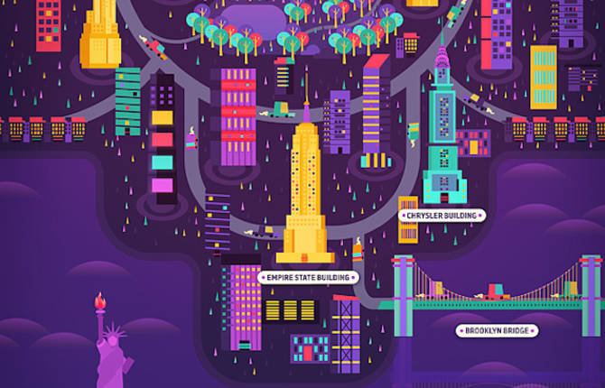 Colorful Illustrations of Cities