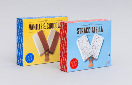 Ice cream packaging design conveys refreshing simplicity