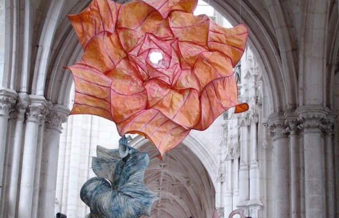 Paper Sculptures Suspended in Mid-Air