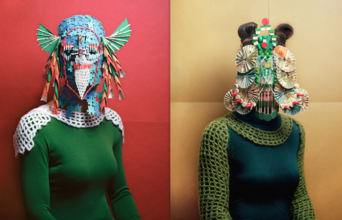 Portraits of People Wearing Board Game Masks