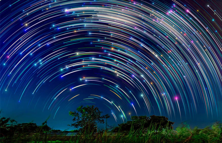 Star Trails in Singapore Sky