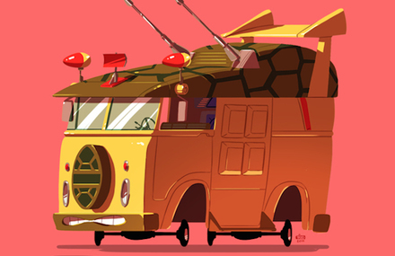 Pop Culture Cars Illustrations