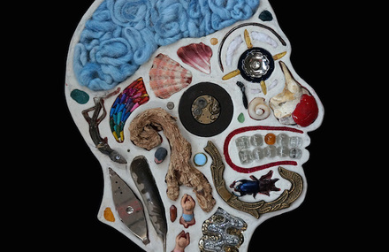 Medical Diagram Sculptures Made of Found Objects