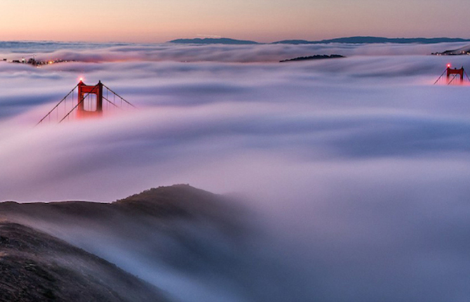 Misty View of The Golden Gate Bridge