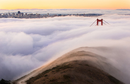 Misty View of The Golden Gate Bridge