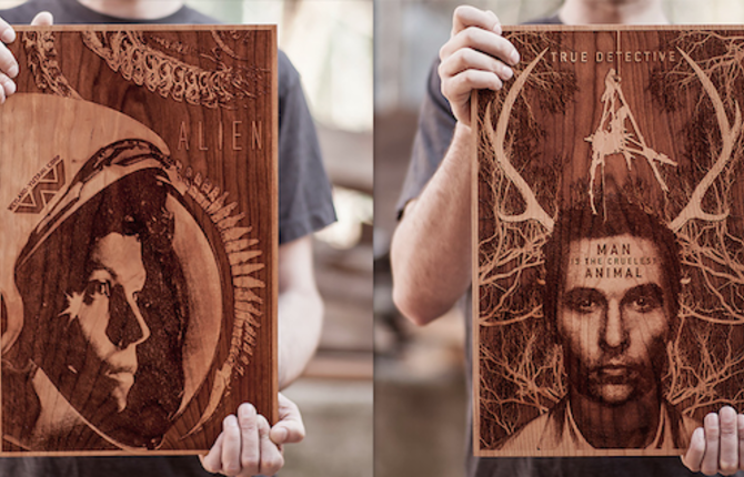 Engraved Wooden Posters With A Laser