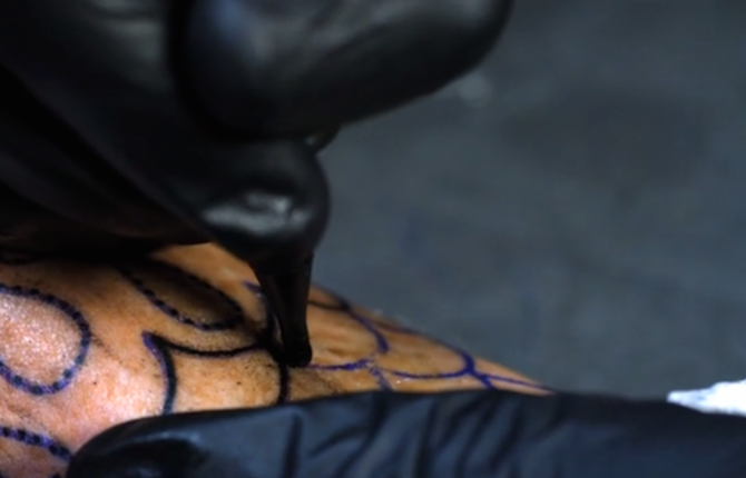 Slow Motion Tattoo Footage