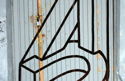 The Cyrillic alphabet collage photo session on doors