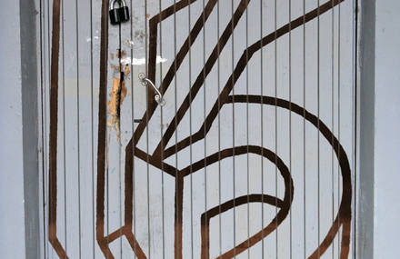 The Cyrillic alphabet collage photo session on doors