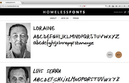 Arrels presents Homelessfonts.org, a website  selling fonts created by homeless people.