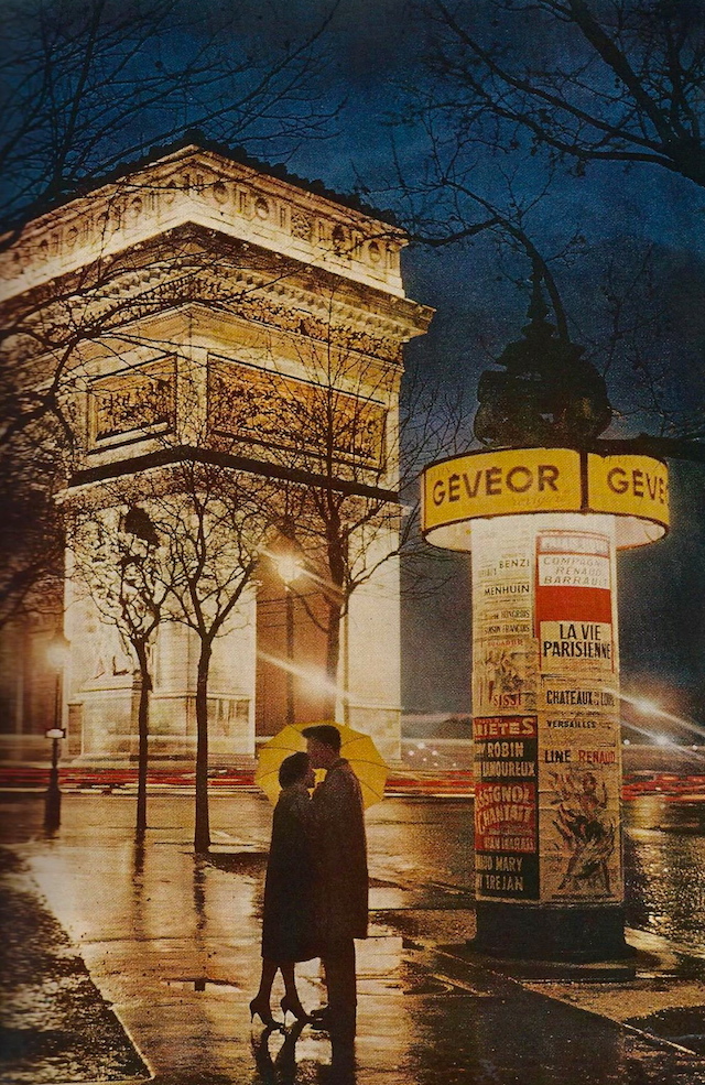 22-Couple embracing in front of The Arc de Triomphe-June1960