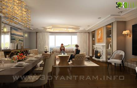 Living room Interior Rendering Design Studio