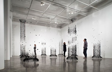 Columns of Suspended Charcoal