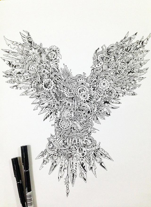 Impressively Detailed Pen Doodles By Kerby Rosanes