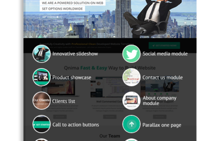 Qnima – One Page Multipurpose WordPress theme