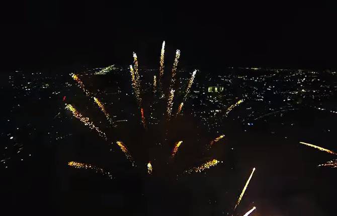 Fireworks Filmed with a Drone