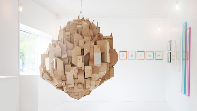 Floating City Cardboard Sculpture 1