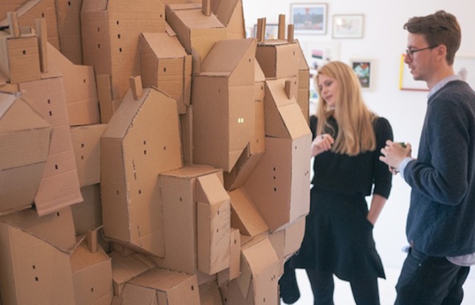 Floating City Cardboard Sculpture
