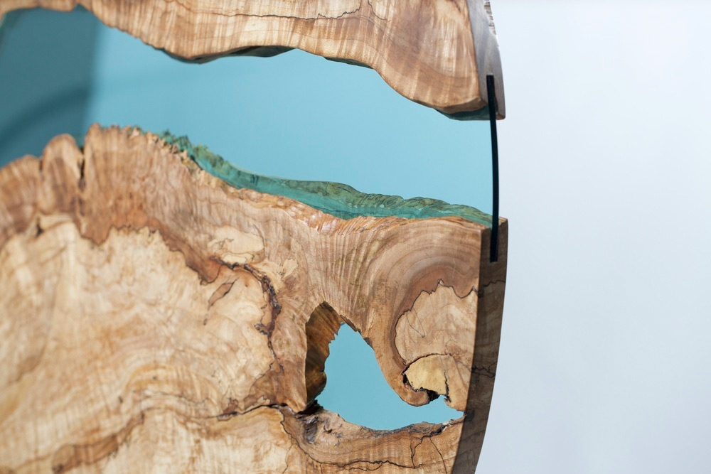 Wood Table With Glass Rivers And Lakes5