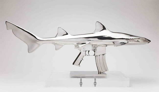 Surreal Shark Guns Sculptures1