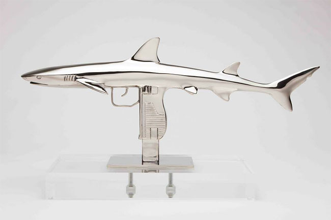Surreal Shark Guns Sculptures3