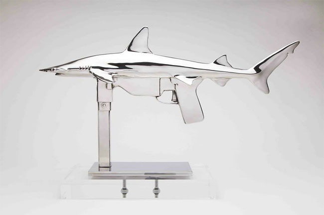 Surreal Shark Guns Sculptures4