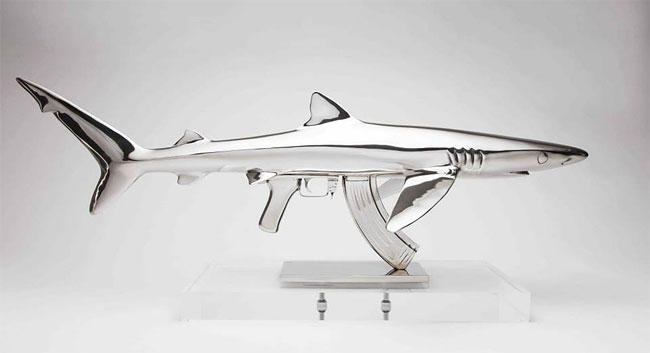 Surreal Shark Guns Sculptures5