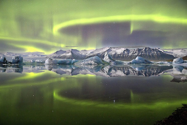 1 Aurora Over A Glacier Lagoon